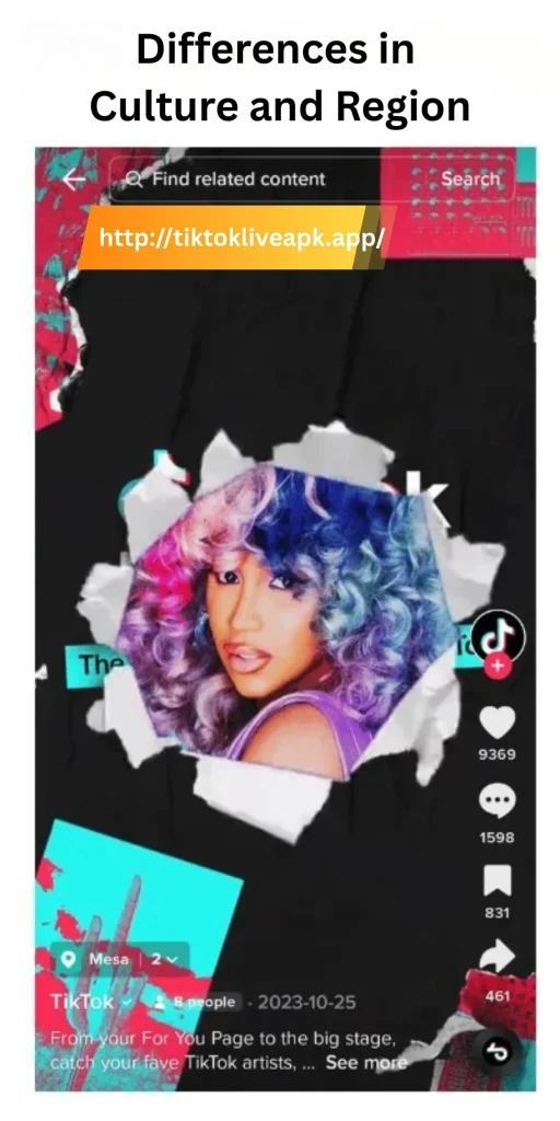 TikTok MOD APK v44.6.1(1M Followers/Unlimited Coins) 2026 4 Differences in Culture and Region onTikTok Screenshot