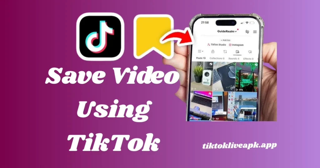 How to Save Videos From TikTok to Gallery: Save TikTok Clips 2 TikTok app open on a phone showing the save video option
